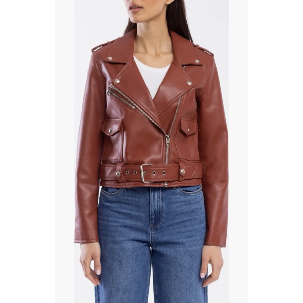 Blank NYC Brick By Brick Faux Leather Moto Jacket, Medium